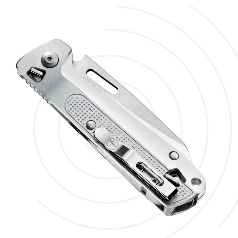 LEATHERMAN, FREE K4 EDC Pocket Multitool with Knife, Magnetic Locking, Aluminum Handles and Pocket Clip, Made in the USA, Silver (K4X with Serrated Blade) - Image 4