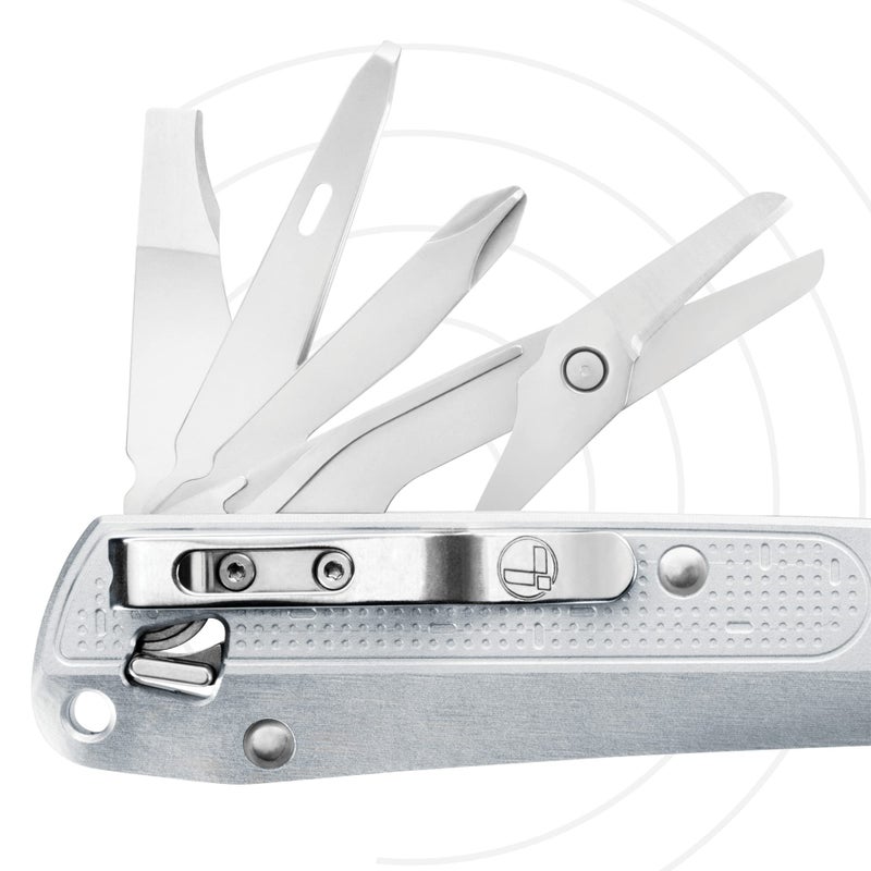 LEATHERMAN, FREE K4 EDC Pocket Multitool with Knife, Magnetic Locking, Aluminum Handles and Pocket Clip, Made in the USA, Silver (K4X with Serrated Blade) - Image 2