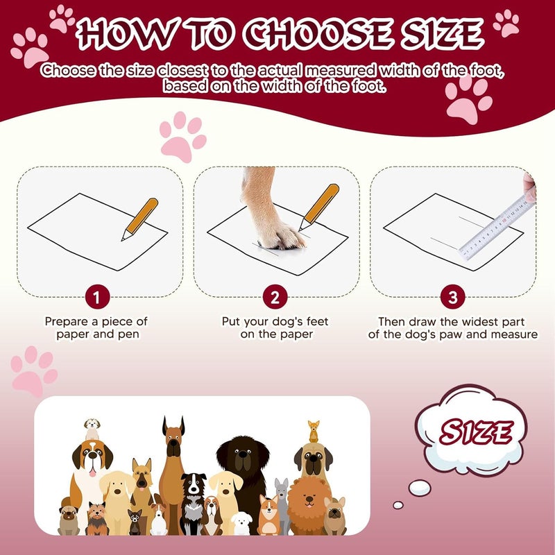 FISHOAKY Dog Shoes for Large Dogs, 360Â°Anti Slip Medium Dog Boots & Paw Protectors Winter Snowy, Waterproof 4Pcs Dog Booties with Reflective Strips (Size 6: 2.56''x3.07''(W*L), Red) - Image 4
