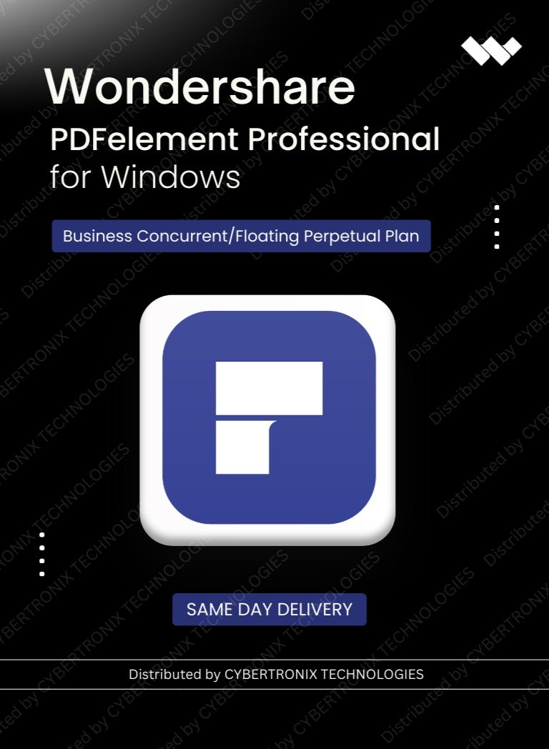 Wondershare PDFelement Professional for Windows Business Concurrent/Floating | Lifetime | Digital License | Same Day Delivery