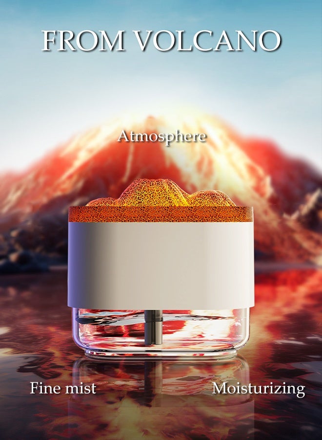 DUNISO Multifunctional Household Humidifier Ultrasonic Cool Mist Humidifier with Ambient Light High-frequency Nanoscale Atomizing Volcano Aroma Diffuser USB Rechargeable Mute Quickly & Evenly Humidify for Home, Office, Travel, Baby - Image 2