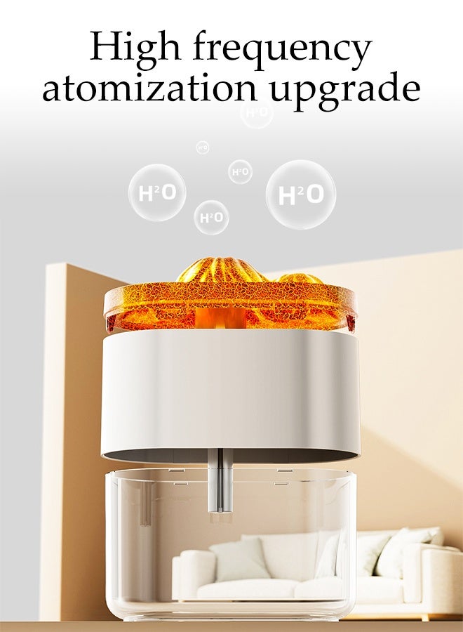 DUNISO Multifunctional Household Humidifier Ultrasonic Cool Mist Humidifier with Ambient Light High-frequency Nanoscale Atomizing Volcano Aroma Diffuser USB Rechargeable Mute Quickly & Evenly Humidify for Home, Office, Travel, Baby - Image 3