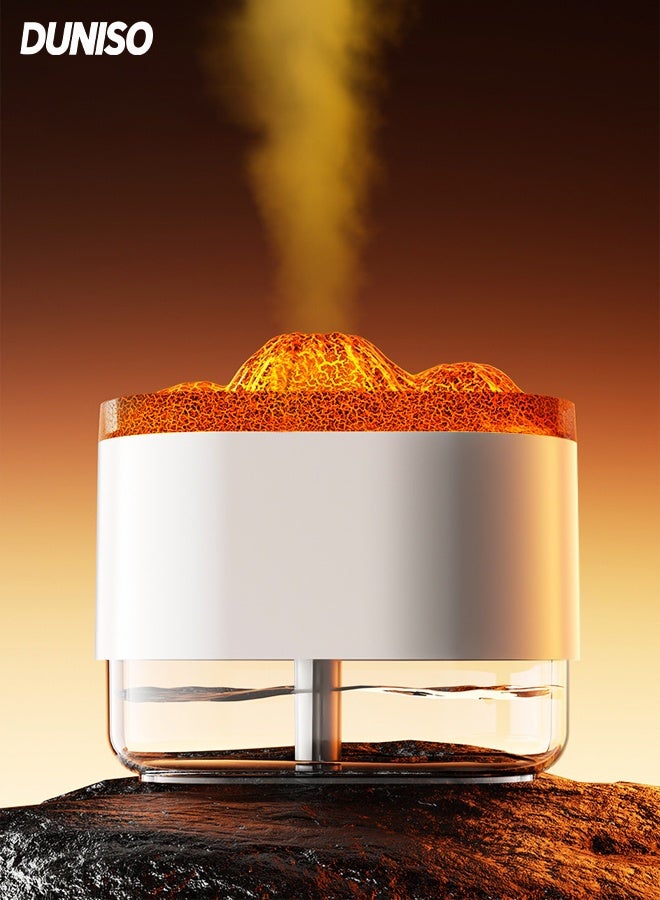 DUNISO Multifunctional Household Humidifier Ultrasonic Cool Mist Humidifier with Ambient Light High-frequency Nanoscale Atomizing Volcano Aroma Diffuser USB Rechargeable Mute Quickly & Evenly Humidify for Home, Office, Travel, Baby - Image 1