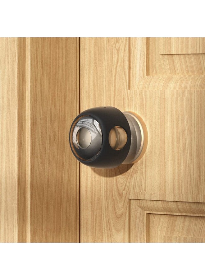 Eudemon 4 Pack Updated Door Knob Cover Baby Safety Door Lock Childproof Safety Cover Door Handle Cover For Kids Safety (Clearblack) - Image 2