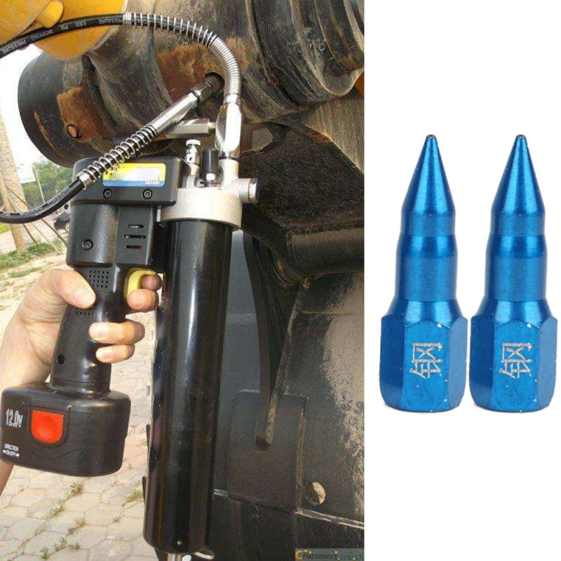 2 Pcs Grease Gun Nozzle All Steel Needle Nose Dispenser Grease Gun Accessory (Blue ) - Image 4