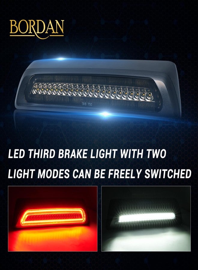 BORDAN Third Brake Light Red LED Rear 3rd Brake Cargo Lights Fit for 2007-2020 Tundra, High Mount Stop Light Truck Rear Cab Center Mount Tail Light Assembly Smoked Lens - Image 2