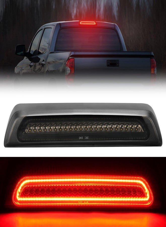 BORDAN Third Brake Light Red LED Rear 3rd Brake Cargo Lights Fit for 2007-2020 Tundra, High Mount Stop Light Truck Rear Cab Center Mount Tail Light Assembly Smoked Lens - Image 1