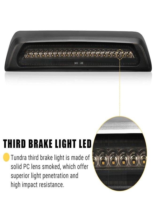 BORDAN Third Brake Light Red LED Rear 3rd Brake Cargo Lights Fit for 2007-2020 Tundra, High Mount Stop Light Truck Rear Cab Center Mount Tail Light Assembly Smoked Lens - Image 4