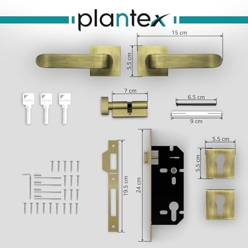 Plantex Triple Security Door Lock For Home/Main Door Lock Set With 3 Years Of Warranty/Mortise Lock For Door With Brass Lock Body & Cylinder(7110 - Brass Antique), Knob - Image 4