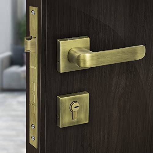 Plantex Triple Security Door Lock For Home/Main Door Lock Set With 3 Years Of Warranty/Mortise Lock For Door With Brass Lock Body & Cylinder(7110 - Brass Antique), Knob - Image 1