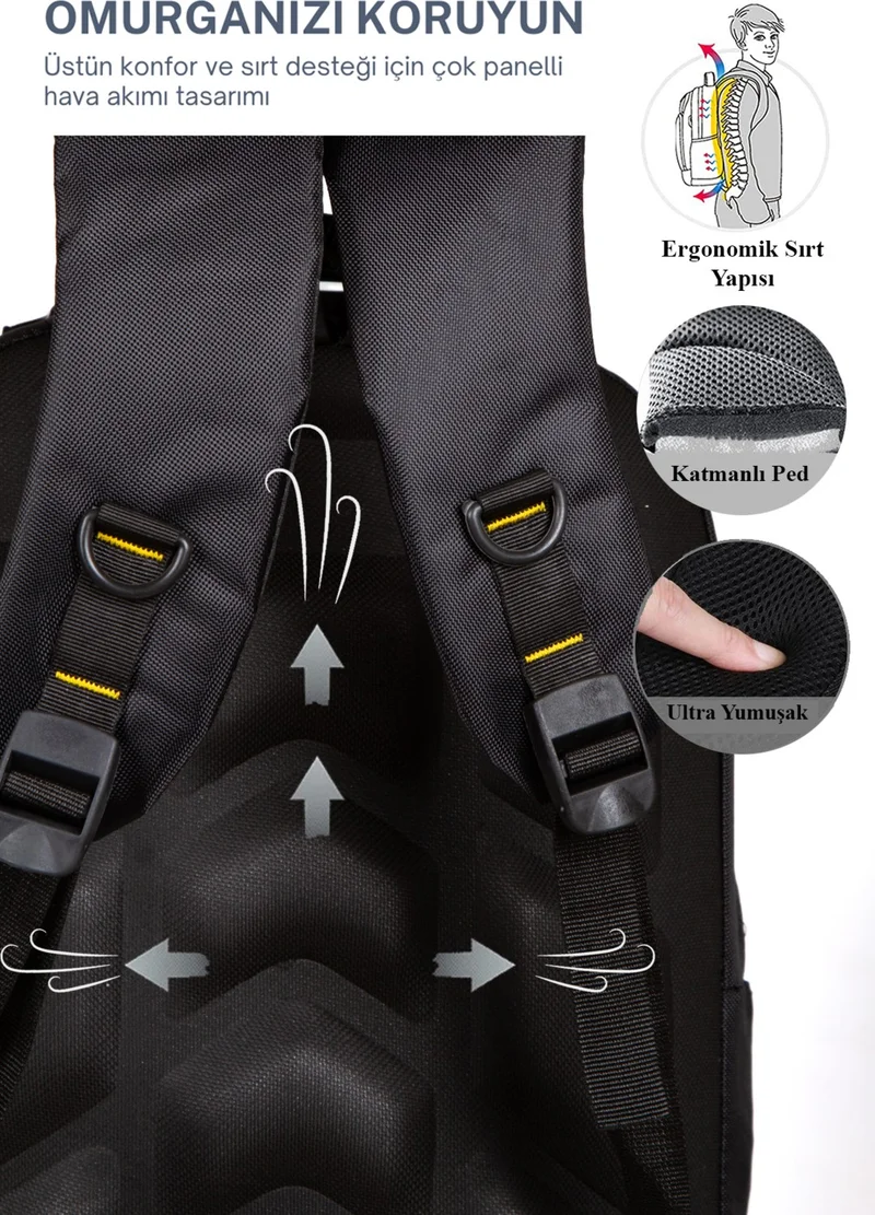 افكا Original Bellows Orthopedic Comfort Multi-Eye Travel Travel Hiking Mountaineer Camping Sports Backpack 65 L