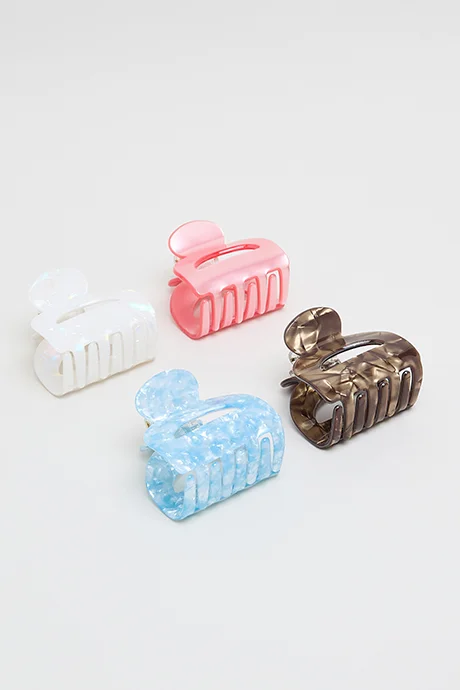 R&b 4 Pack Printed Claw Clips