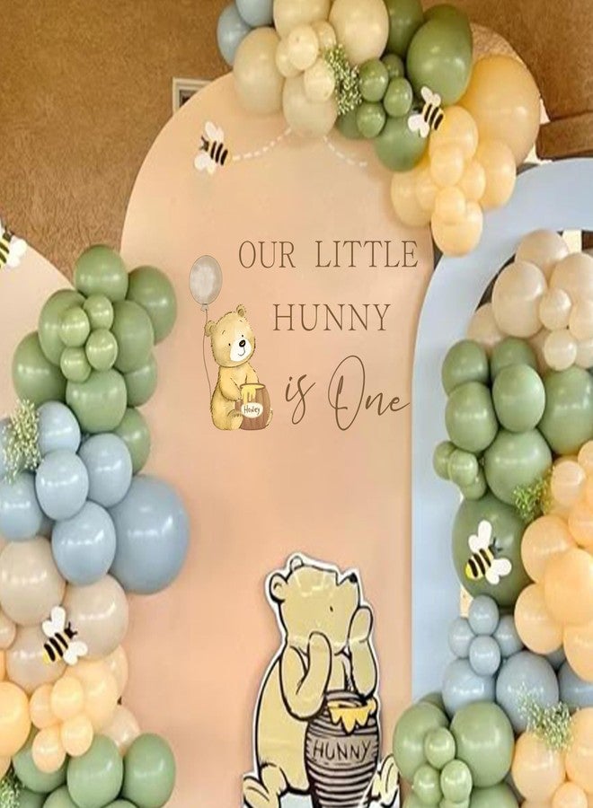 Capiont Our Little Hunny is One Decal - Little Bear First Birthday Decor Wall Sticker, Honey Theme Party Supplies, Our Little Honey is Turning One Photo Props (Our Little Hunny Decal) - Image 1