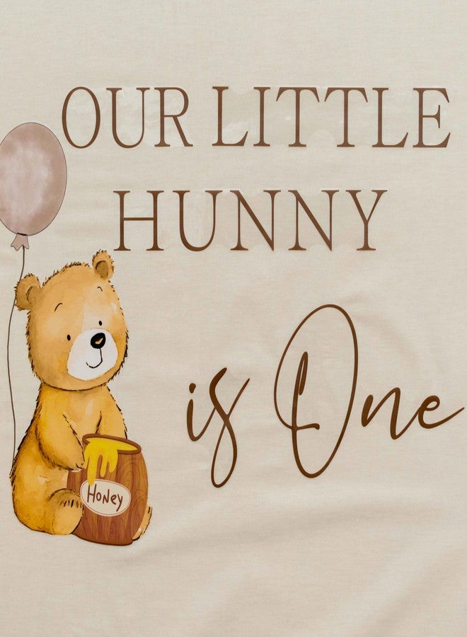 Capiont Our Little Hunny is One Decal - Little Bear First Birthday Decor Wall Sticker, Honey Theme Party Supplies, Our Little Honey is Turning One Photo Props (Our Little Hunny Decal) - Image 4