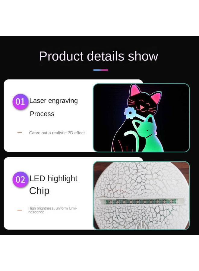 Bluejw Specialized E-commerce Animal Series 3D Night Light Colorful Touch Remote Control Desk Lamp Acrylic Bedside Atmosphere Lamp - Image 5