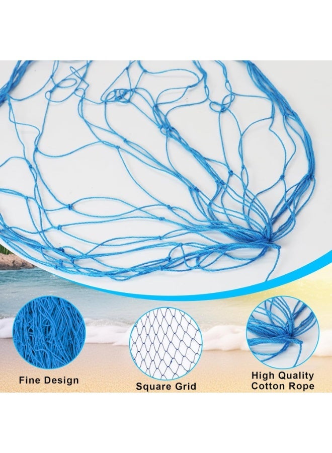 Bukela 2 PCS Fish Net Decorations, 80 x 40 Inch, Ocean Themed Party Decor Beach Nautical Wall Hanging Fishing Net for Coastal Bedroom Bathroom Under The Sea Party Decorations Wall Stickers Other Wall Art - Image 4