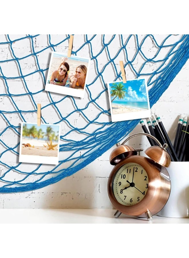Bukela 2 PCS Fish Net Decorations, 80 x 40 Inch, Ocean Themed Party Decor Beach Nautical Wall Hanging Fishing Net for Coastal Bedroom Bathroom Under The Sea Party Decorations Wall Stickers Other Wall Art - Image 5
