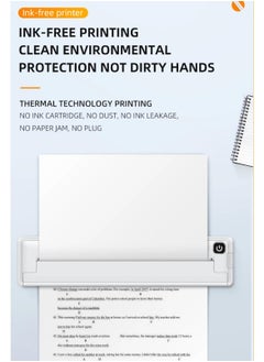 Generic X8 Portable Thermal Printer, Supports A4 Thermal Paper, 200DPI Inkless Mobile Travel Printers for Car School Office, Mini Bluetooth Printer for Android for iOS Phone  - Image 5