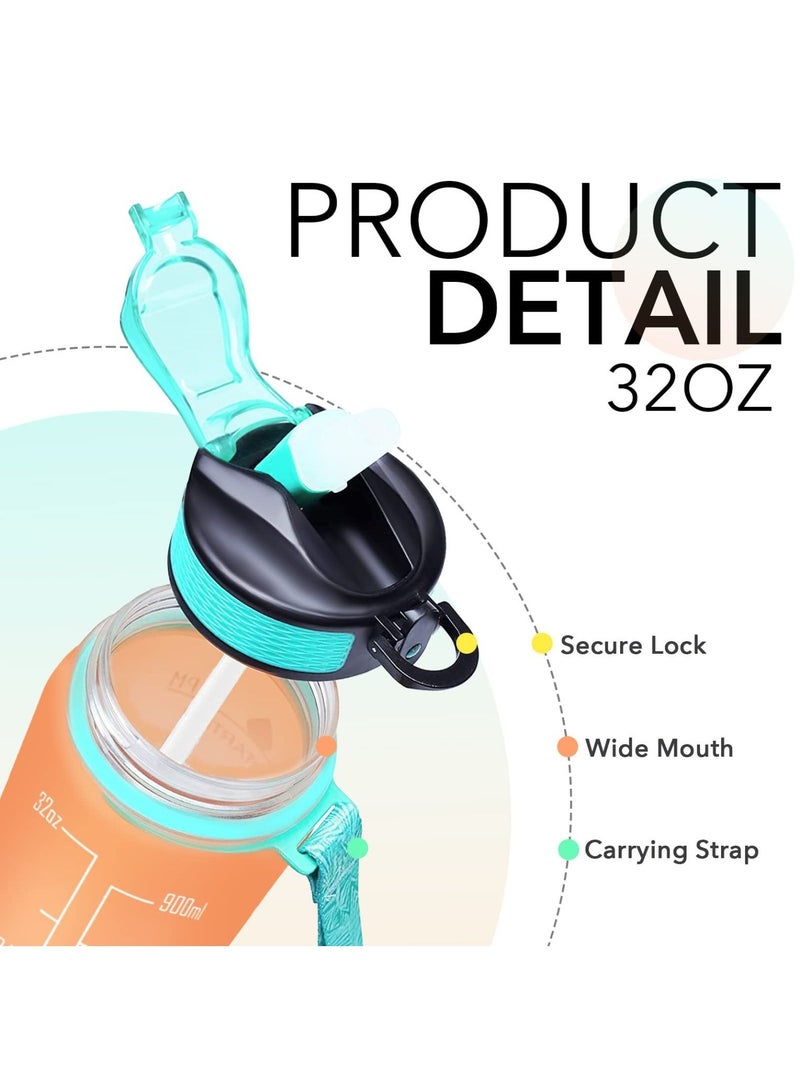 VIO Motivational Water Bottle With Time Marker Leakproof Sturdy Daily Use Bottle For Fitness Gym Office School and Outdoor Sports - Image 3