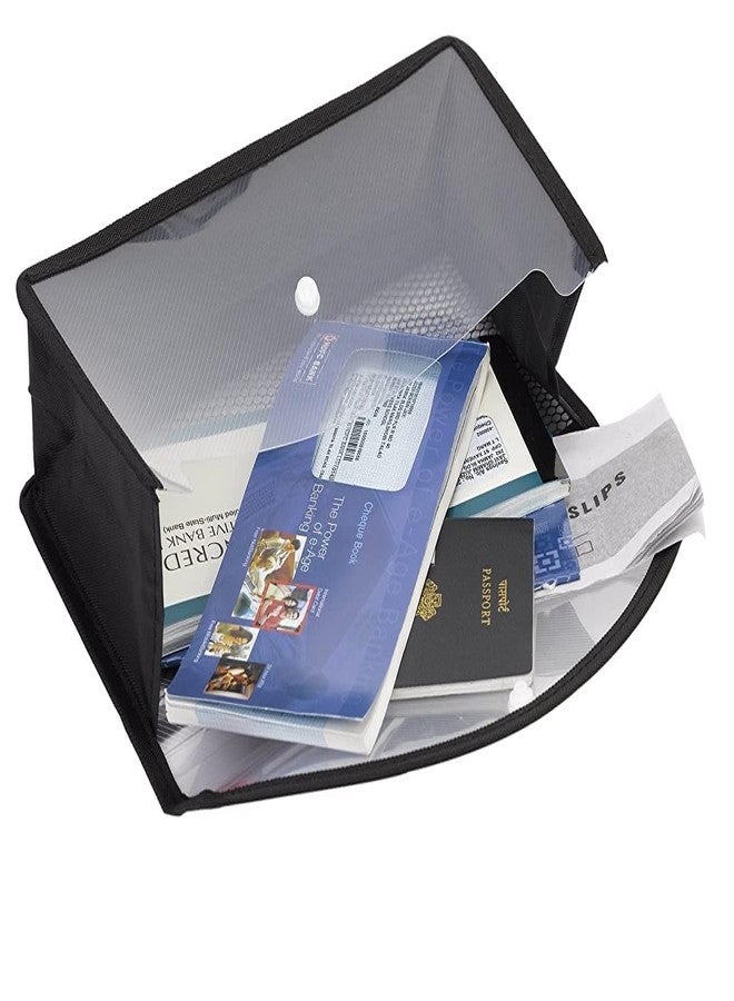 Peeplvalue Clear Expanding Document Folder with Snap Button, Expanding Multipurpose, A5 Size Suitable for Cheque Books, Stationery Kits, Travel Kit, Vehicle Documents (Pack of 3, Multicolored) - Image 2