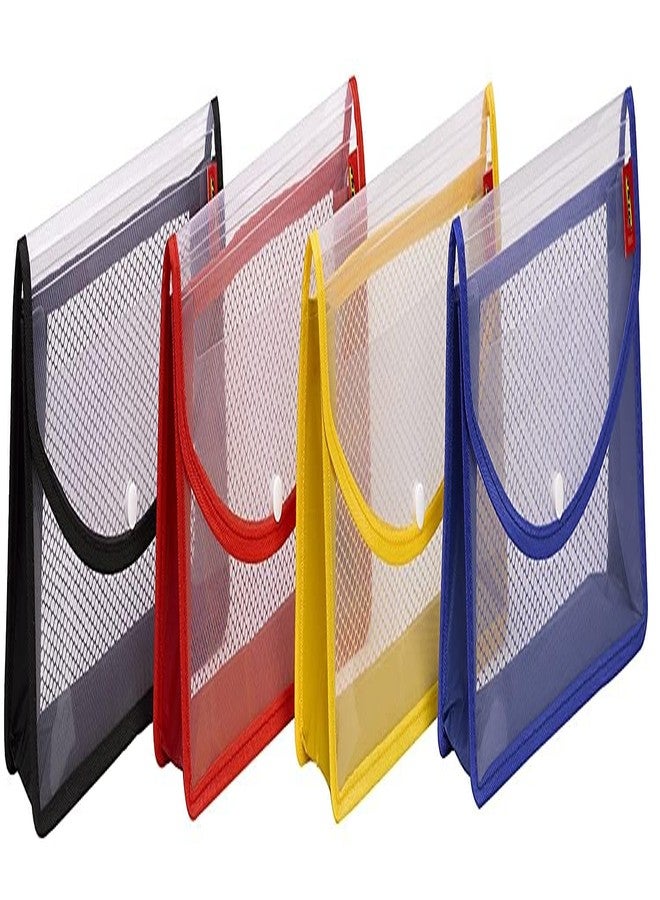 Peeplvalue Clear Expanding Document Folder with Snap Button, Expanding Multipurpose, A5 Size Suitable for Cheque Books, Stationery Kits, Travel Kit, Vehicle Documents (Pack of 3, Multicolored) - Image 1