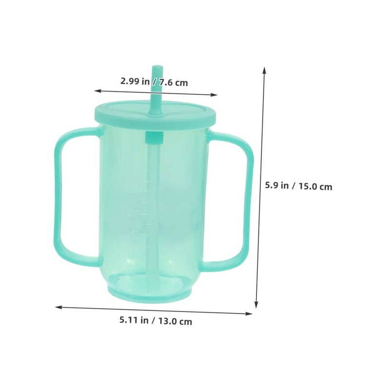 Elderly Sippy Cup With Handles Liquid Diet Feeding Mug For Bedridden Patients Safe Easy Clean Antichoking Design Disabled Care Seniors Blue - Image 3