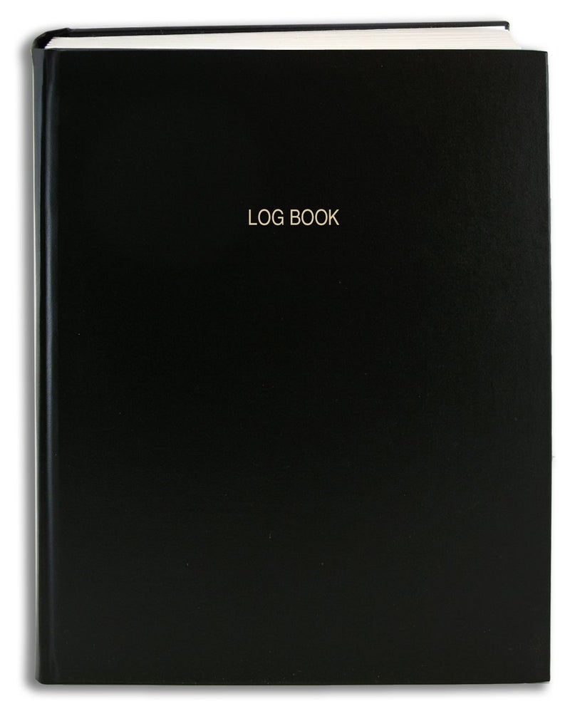 BookFactory LogBook Multipurpose Log Book - 168 Pages, 8'' x 10'', Black Cover, Section Sewn Hardbound (Made in USA)