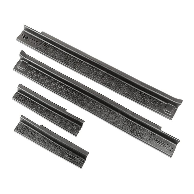 Rugged Ridge حراس الدخول لجميع التضاريس من روجيد ريدج لجهاز جيب رانجلر JKU | مجموعة مكونة من 4 قطع، بدون حفر | بلاستيك حراري أسود | 11216.21 | تناسب جيب رانجلر JKU 4 أبواب من 2007-2018 - Image 2