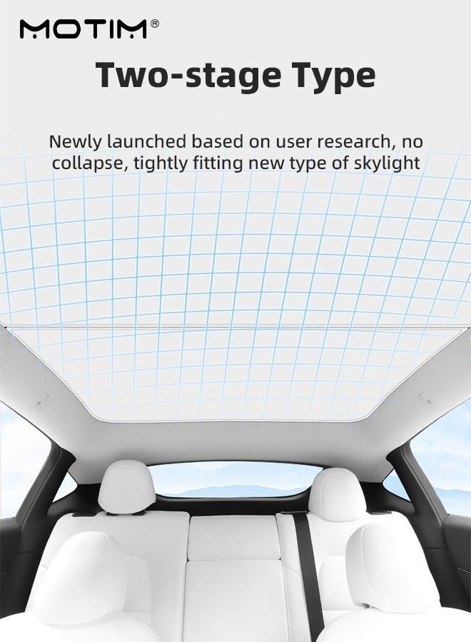 موتيم مظلة سقف لسيارة Tesla Model 3 Highland 2025/2024، مظلة Nano Ice Silk، عازلة للأشعة فوق البنفسجية، تمنع 99% من الأشعة فوق البنفسجية، تحافظ على برودة السيارة، إكسسوارات Tesla Model 3 Highland - Image 2