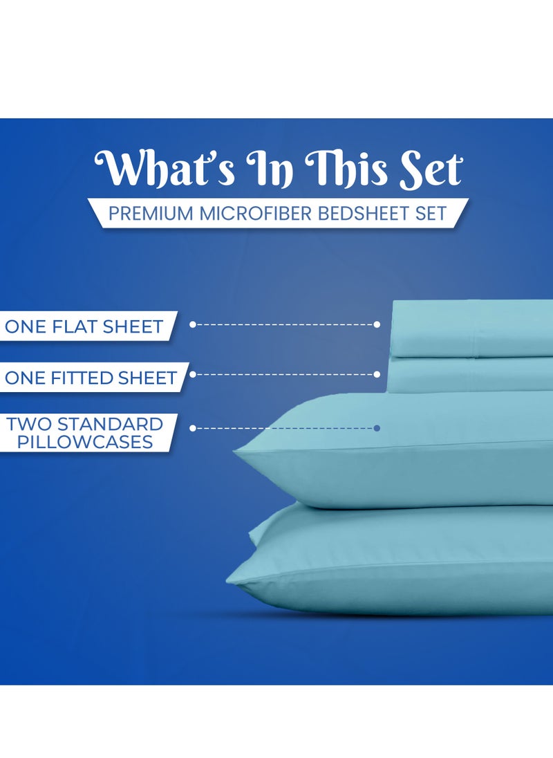 Infinitee Xclusives Premium Blue King Sheets S et- 1800 TC Series 4 Piece Bed Sheets - Soft Brushed Microfiber Fabric - 16 Inches Deep Pockets Sheets Wrinkle Free & Fade Resistant by Infinitee Xclusives  - Image 2