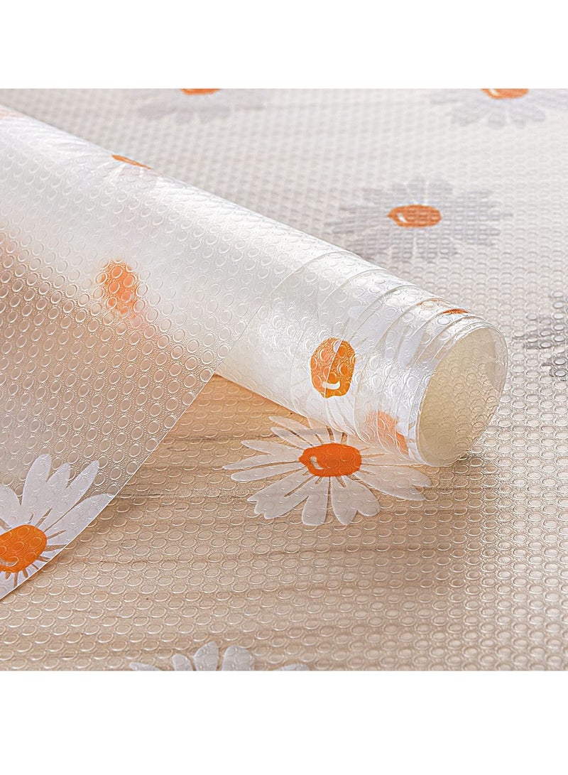 SYOSI بطانة الرف بطانة الدرج للمطبخ ، غير لاصقة مقاومة للماء شفافة EVA ثلاجة خزانة درج مخزن رفوف بطانة ، غير منزلق يمكن قطعها مفارش ( 17.7" x 196.8" ) - Image 1