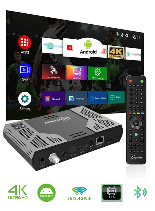 Z8 Plus 4K Android OTT+ DVB-S2+DVB-T2 Hybrid TV Box BT Remote 5G Wifi 2+16GB FTA Satellite Terrestrial TV Receivers Set Top Box - Image 4