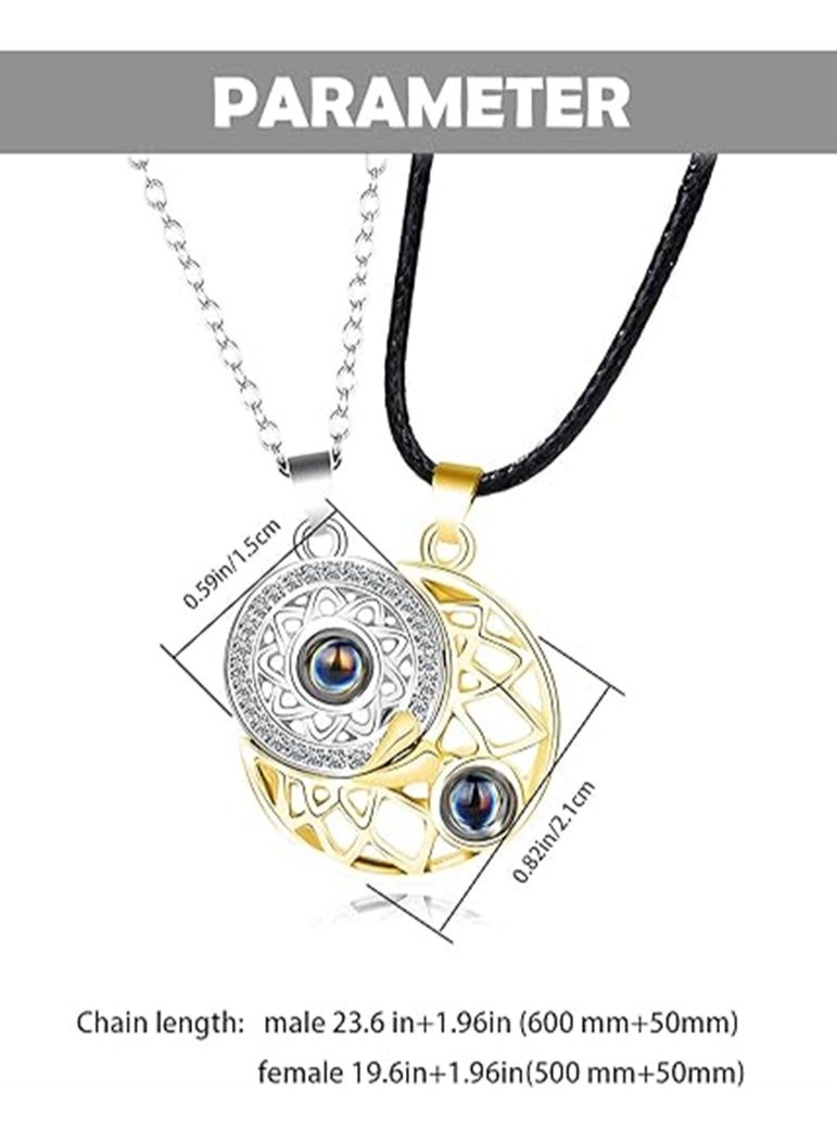 KASTWAVE BFF Necklace for 2 Sun and Moon Matching Necklace for Couples Necklace Best Friends Necklace Friendship Necklace Couples Matching Necklaces Jewelry Gifts - Image 5