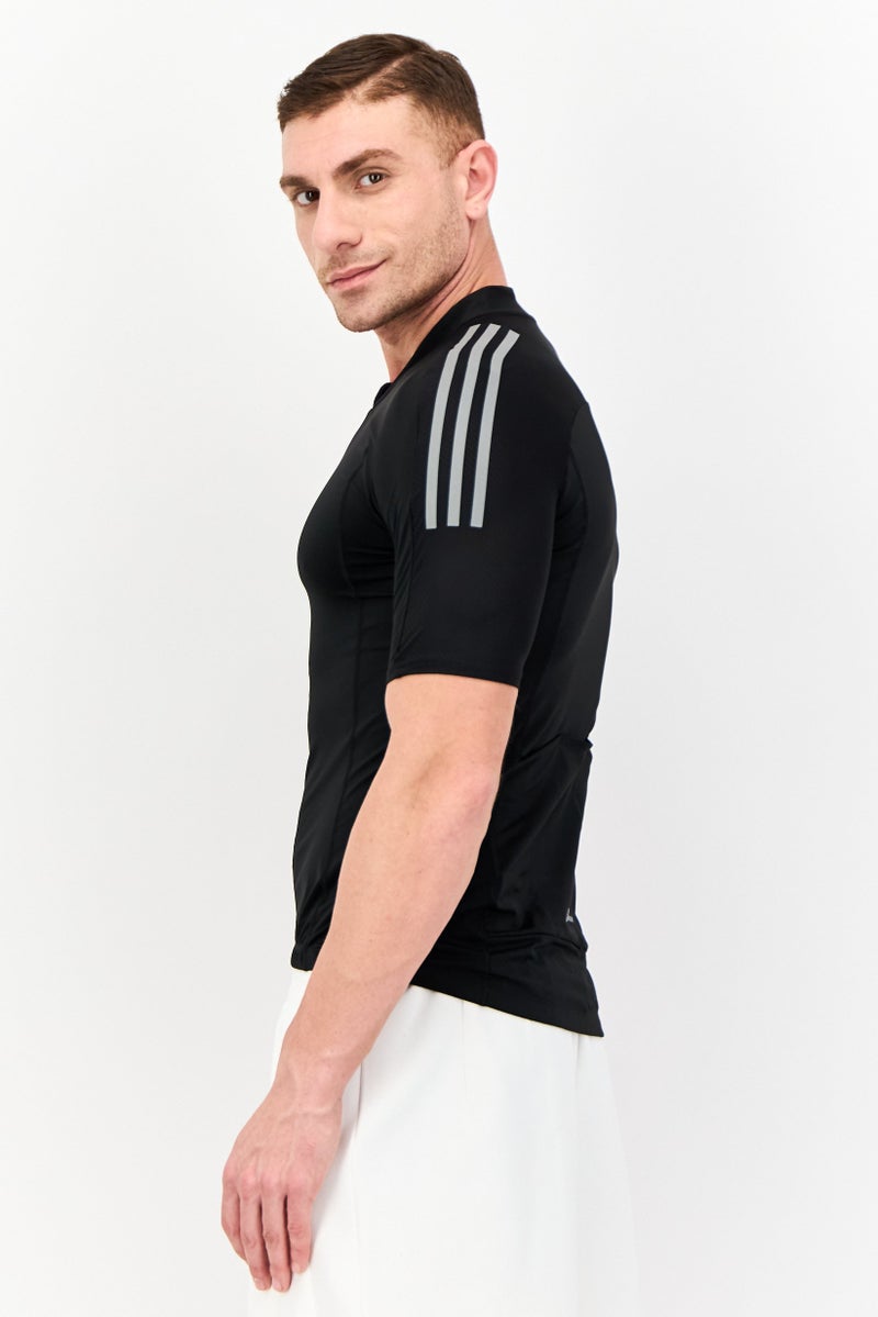 Adidas تي شيرت رياضي للرجال بأكمام قصيرة مناسب للخارج، أسود - Image 2