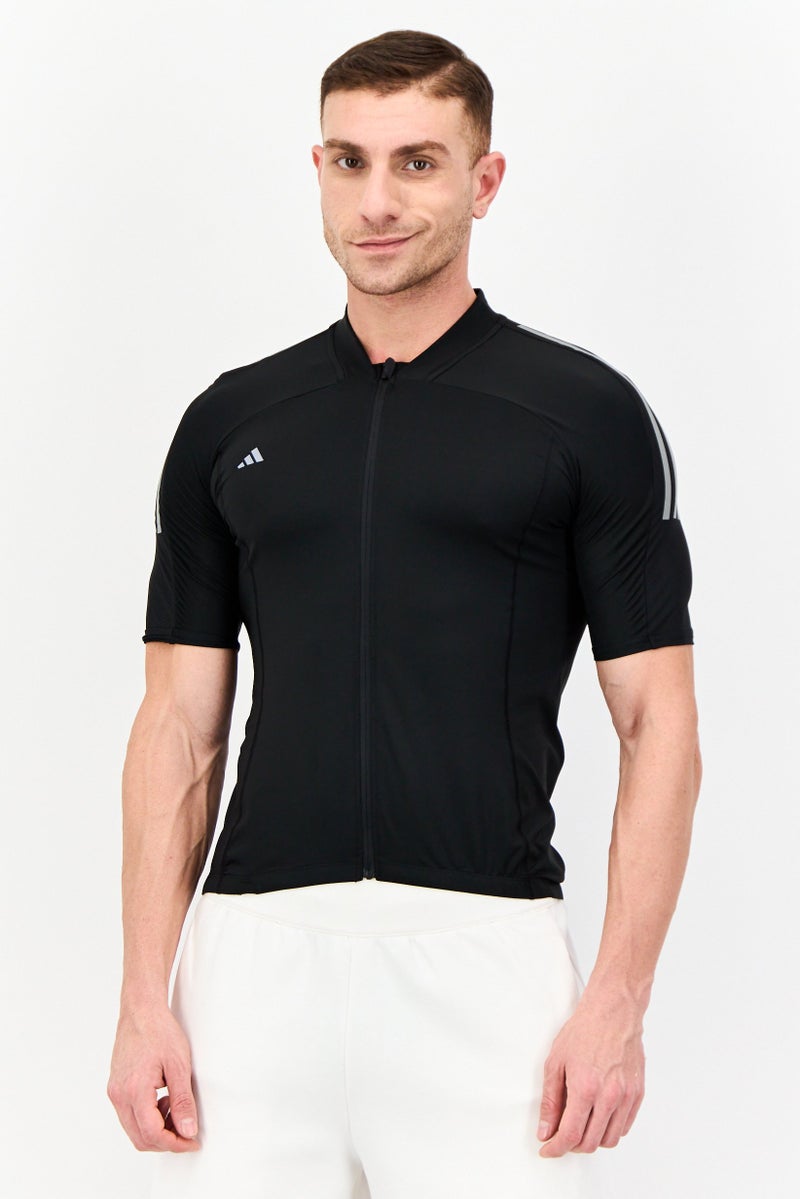 Adidas تي شيرت رياضي للرجال بأكمام قصيرة مناسب للخارج، أسود - Image 1