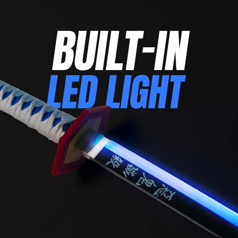 Offo Demon Slayer Giyu Tomioka Neon LED Katana – 100cm Life-Size Light-Up Anime Sword for Cosplay, Display & Training | Elegant Gift for Fans, Kids, Teens & Collectors - Image 2