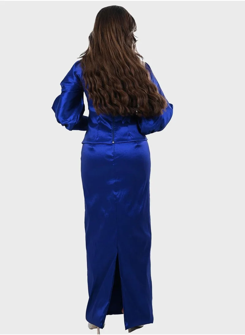 TOP TATO Balloon Sleeve Belted Dress