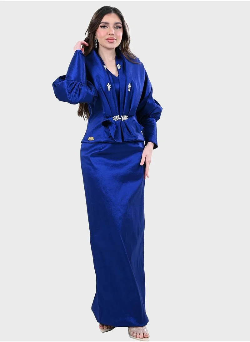 TOP TATO Balloon Sleeve Belted Dress