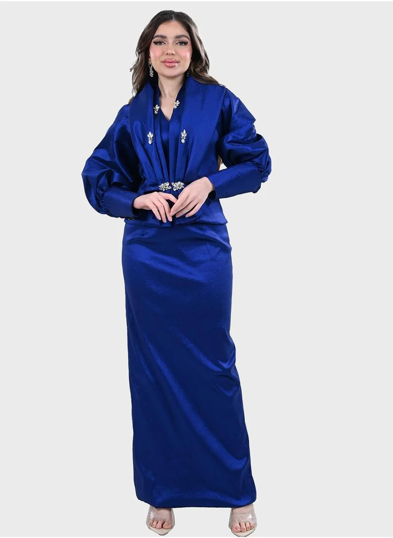 TOP TATO Balloon Sleeve Belted Dress
