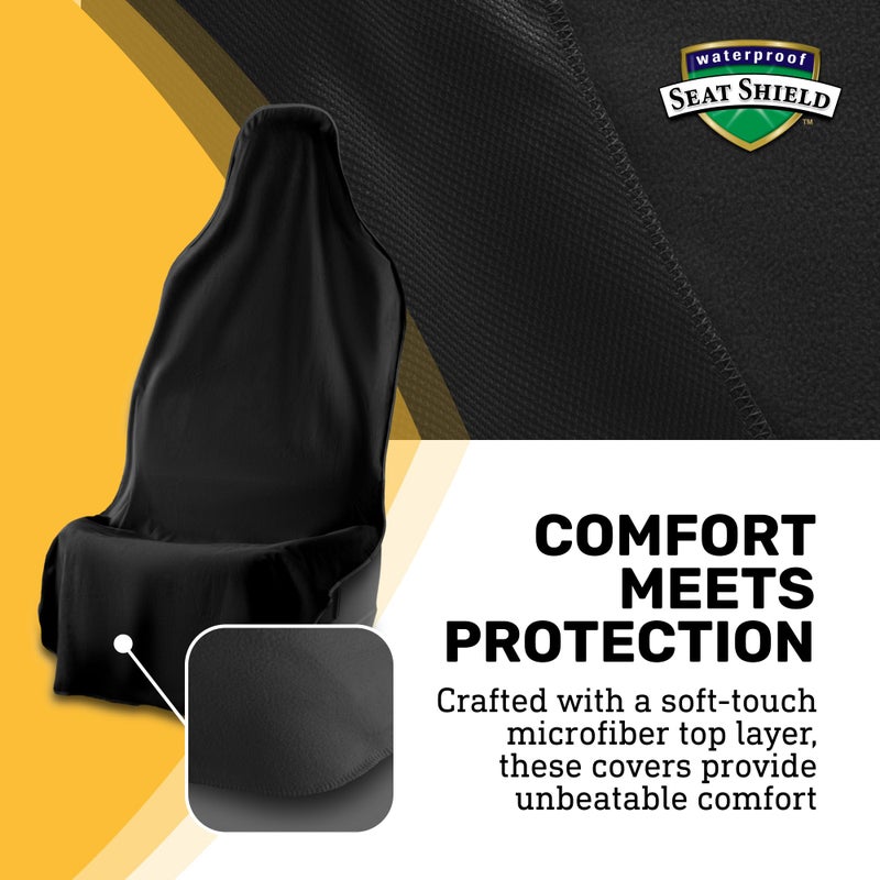 Waterproof SeatShield UltraSport Front Seat Cover - Waterproof Car Seat Cover, Waterproof Seat Covers for Cars, Driver Seat Cover, Car Seat Towel Cover After Gym, Waterproof Car Seat Protector - Black - Image 5