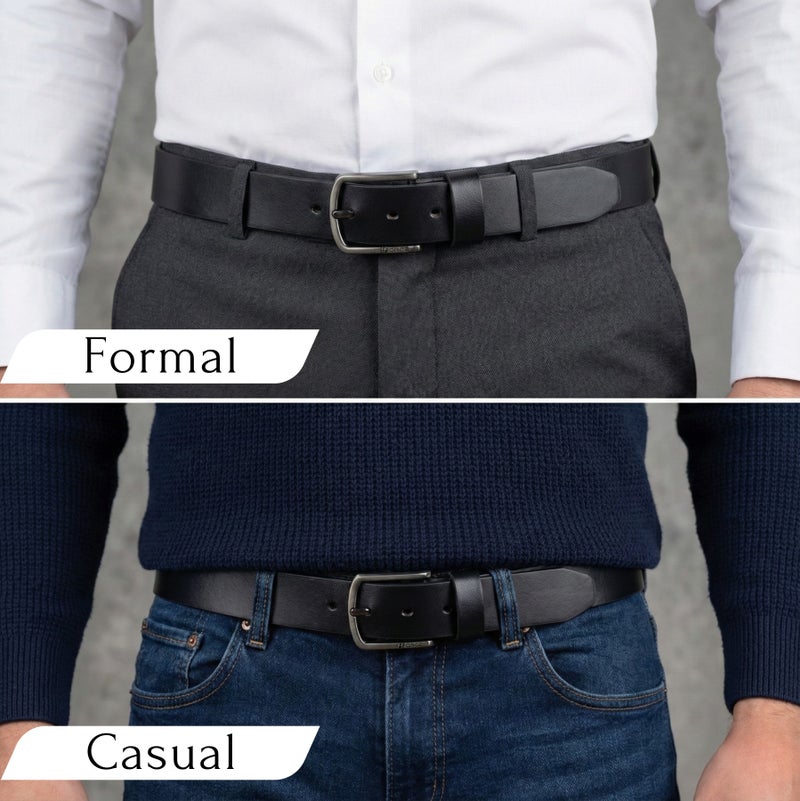 فورس حزام جلد طبيعي تيمبر (أسود) من جلد ميلانو - Image 2