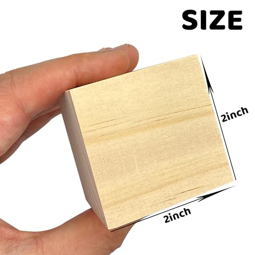 MUXGOA Wood Blocks for Crafts,2 Inch Unfinished Wooden Cubes Natural Wood Blocks for Crafts Making & DIY Projects & Decor(Pack of 9) - Image 2
