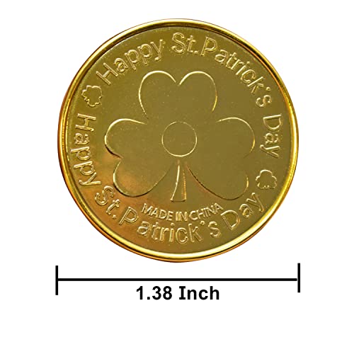 GiftExpress St Patricks Gold Coins 144 Count Kids Play Lucky Clover Coin Shamrock Money Pirate Tokens Toy Treasure for St Patricks Day Games Decorations Party Favors - Image 5