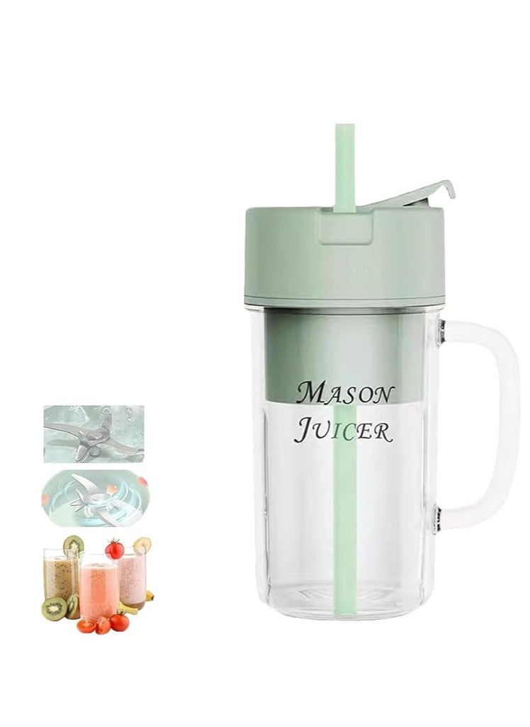 Generic - Generic Royadulex Blender, Royadulex Portable Blender Juicer Bottle, Royadulex Mason Juicer, Portable Blender Cup with Straw, Fresh Juice Blender Bottle, Portable Blender Personal Blender (Green) - Image 1