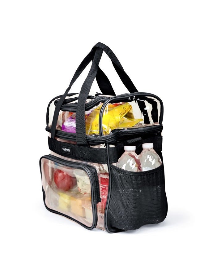 Smarty Work Approved XL Heavy Duty Clear Lunch Box Shoulder Tote Bag Durable Transparent Security Check Men Women Travel Correctional Officers - Not Stadium Size (Extra Large Bold Black, 13 x 7 x 12) - Image 5