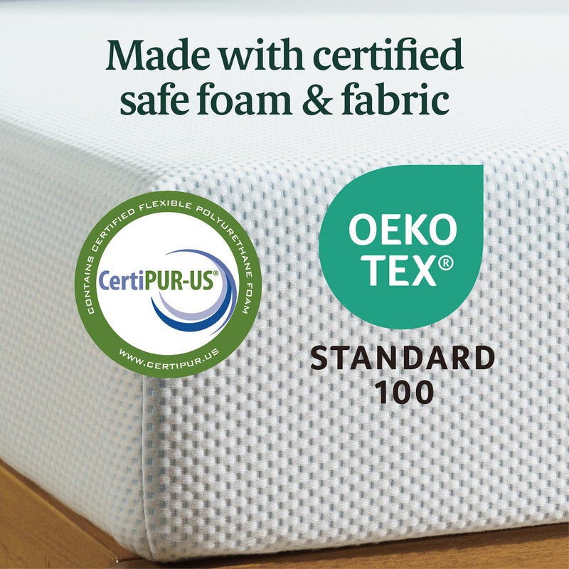 Zinus 8 Inch Green Tea Cooling Memory Foam Mattress [New Version], Twin, Fiberglass Free, Medium Firmness, Cooling Gel Foam, Certified Safe Foams & Fabric, Mattress in A Box - Image 2