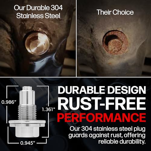 Votex - Made In USA - 1/2 X 20" Magnetic Engine Oil Drain Plug fits Buick, Cadillac, Chevrolet, Chrysler, Dodge, Ford, GMC, Jeep, Oldsmobile, Plymouth, Pontiac - Stainless Steel - Part Number DP004 - Image 5