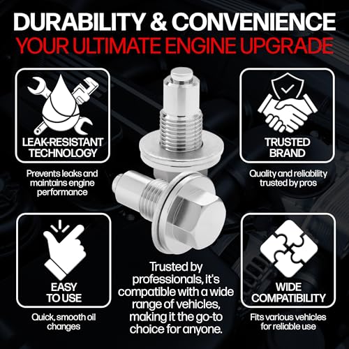 Votex - Made In USA - 1/2 X 20" Magnetic Engine Oil Drain Plug fits Buick, Cadillac, Chevrolet, Chrysler, Dodge, Ford, GMC, Jeep, Oldsmobile, Plymouth, Pontiac - Stainless Steel - Part Number DP004 - Image 4