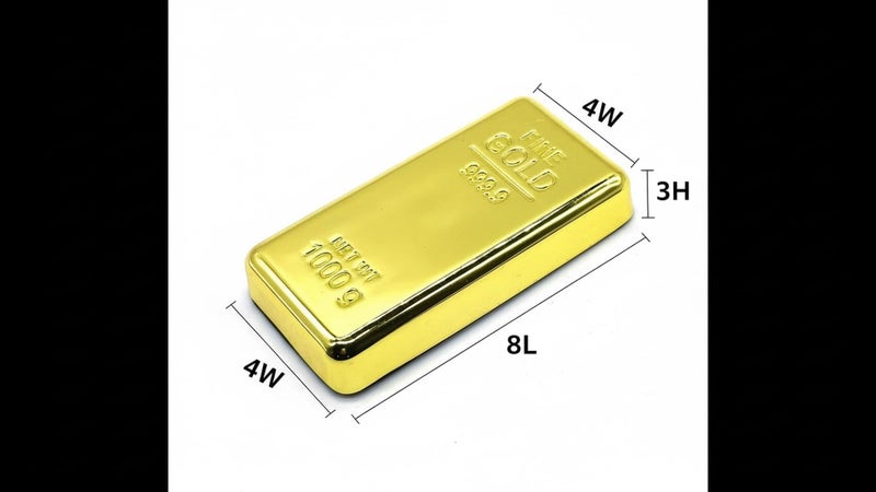 Awestuffs Glittering 24K Gold Finish Metal Bar Paper Weight for Home Office Use & Corporate Gift (1) - Image 3