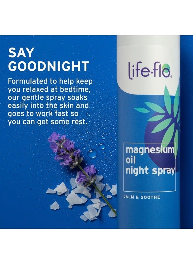 Life-flo رذاذ لييف-فلو لزيت المغنيسيوم الليلي | كلوريد المغنيسيوم من قاع بحر زكشتاين | تدليك على العضلات المتعبة للاسترخاء | مع الأركان واللافندر | 8 أونصات - Image 4